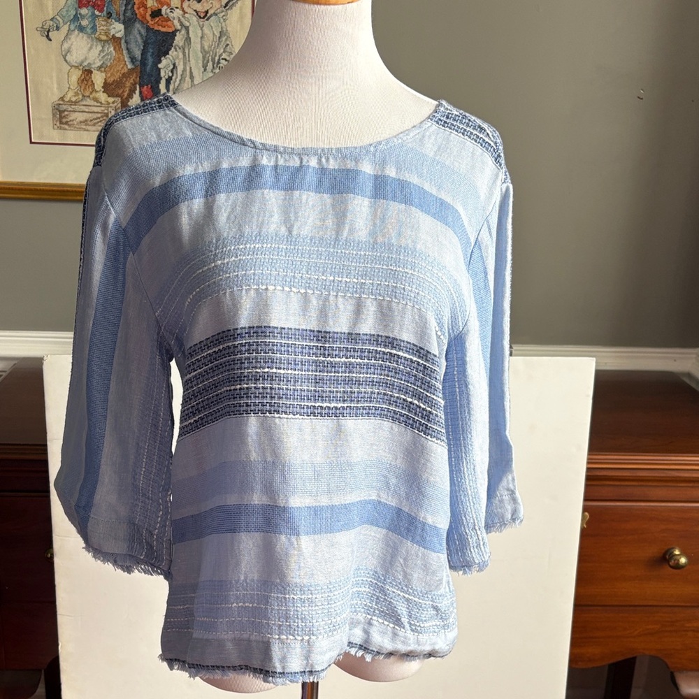 Anthropologie Cloth & Stone blue striped blouse NWT